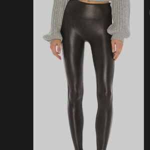 Spanx faux leather black leggings size small